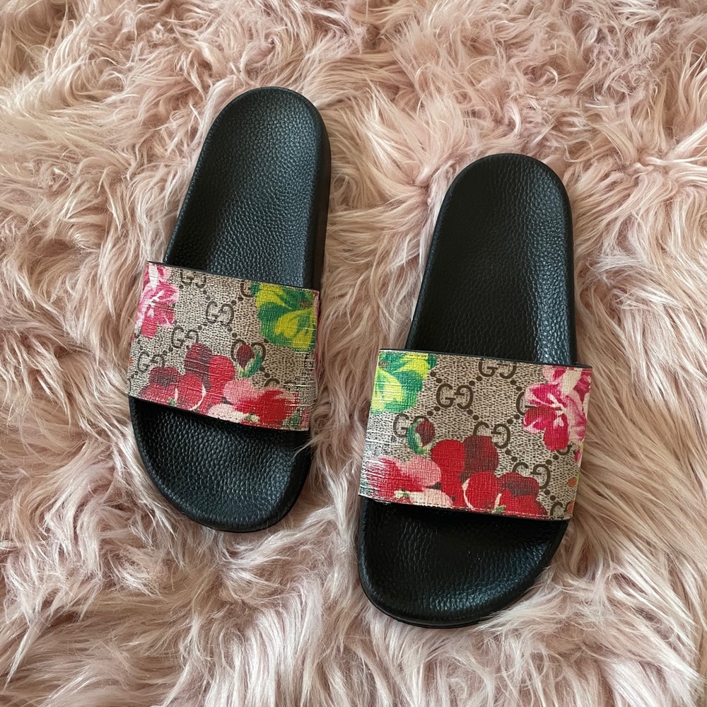 Gucci Flower Slide Sandals